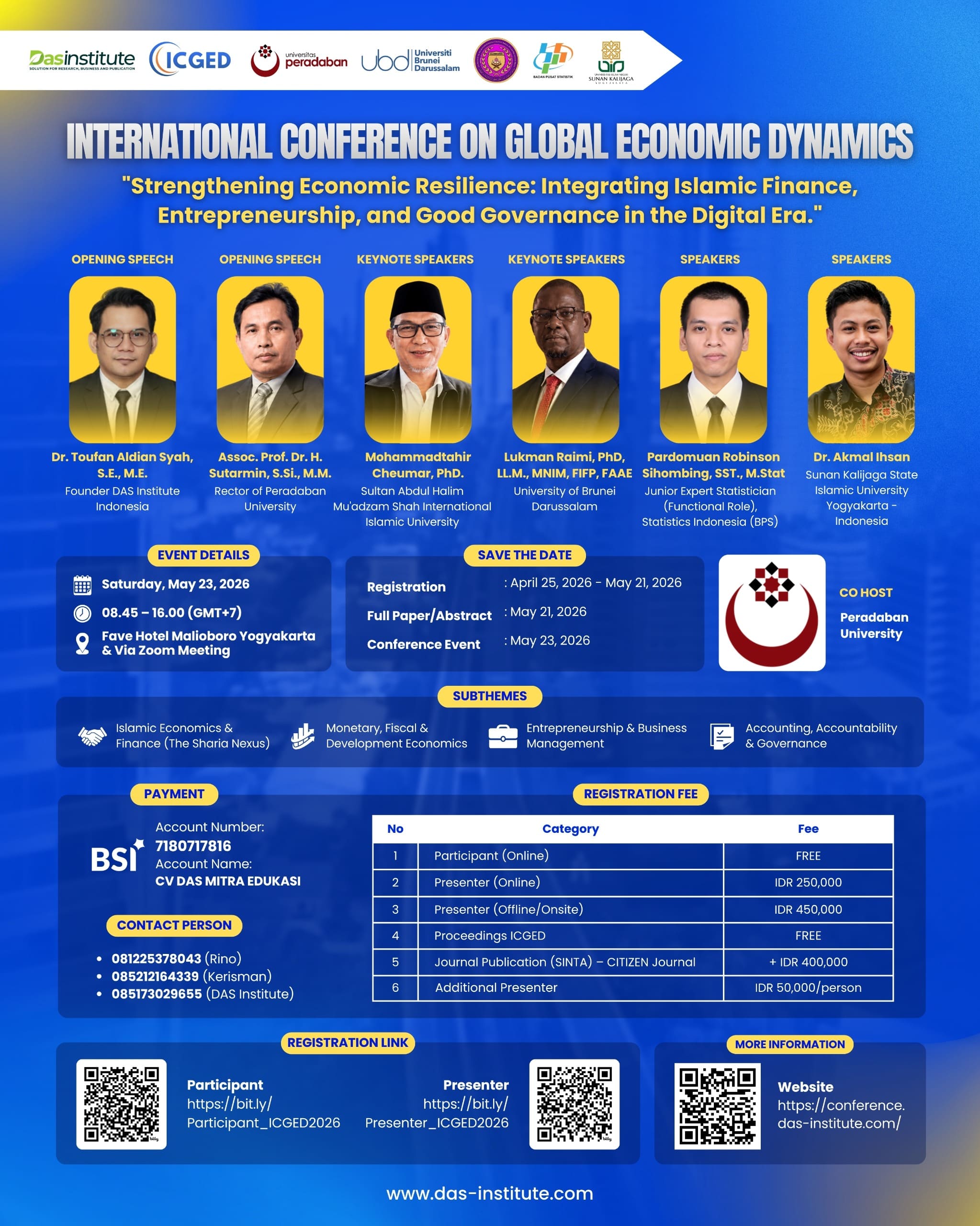 Coming Soon Conference on Global Economic Dynamics (ICGED) 2026